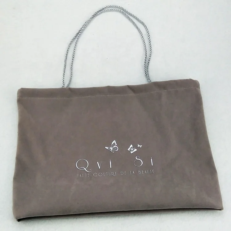 

Large suede shopping bag plush drawstring note pouch, Customized color