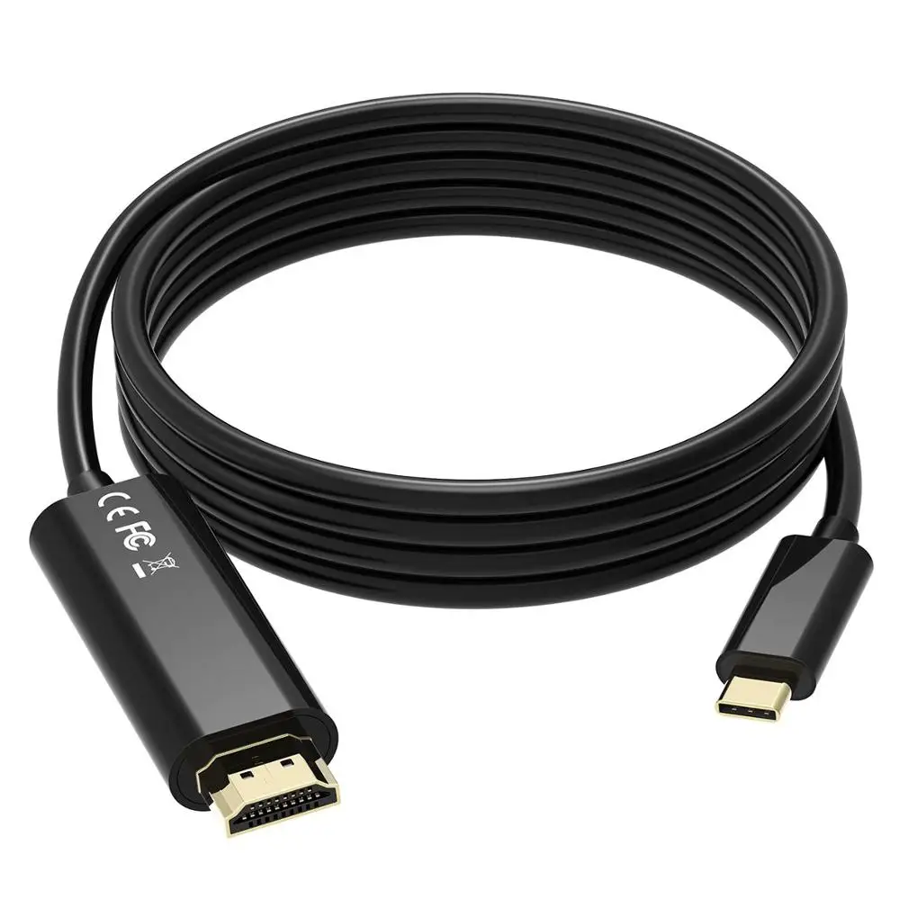 USB C to HDMI Adapter Cable 6FT/1.8M USB 3.1 Type C to HDMI Converter 4K/60Hz Thunderbolt 3 Compatible for Laptops, Surface Book