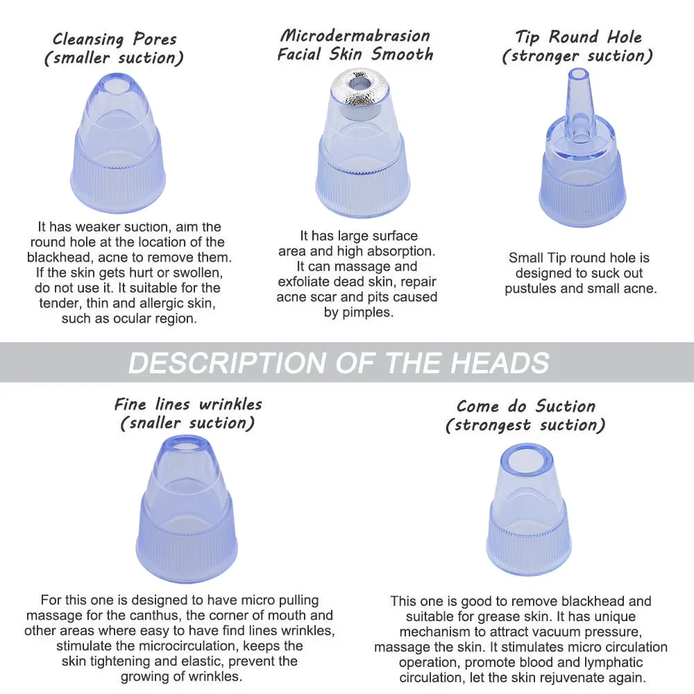 2020 Best Selling 5 In 1 Facial Pore Deep Cleaning Electric Blackhead Remover Vacuum Pore Vacuum Cleaner