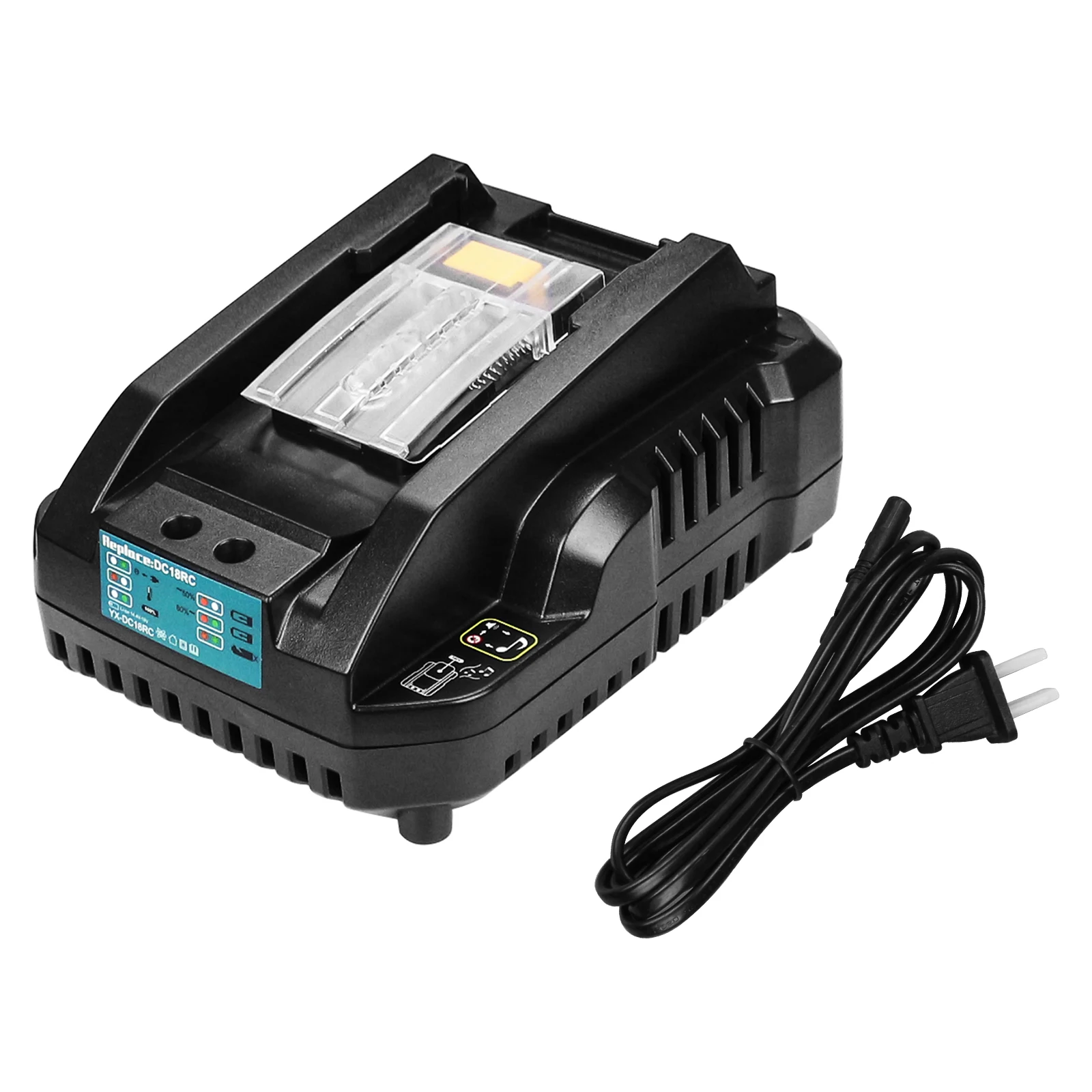 

Mini DC18RC 14.4V 18V lithium ion battery charger 3A current, SMakitas BL1830 BL1430 DC18RC DC18RA electric Power tool, Black/oem