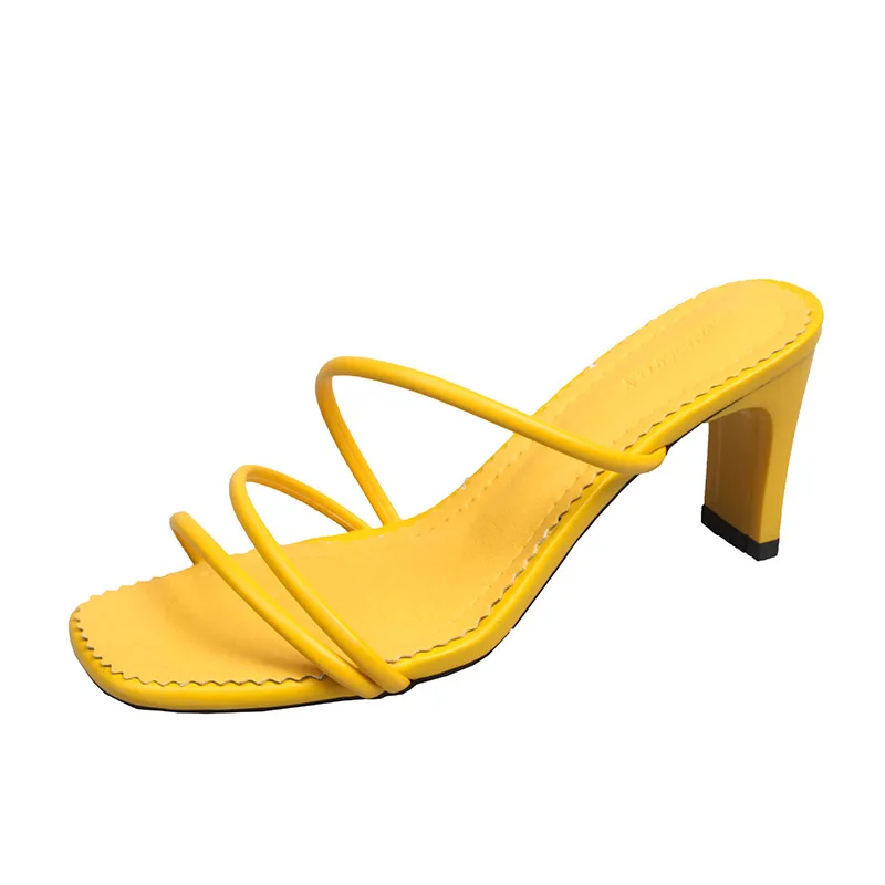

New arrival sandals rainbow colorful PU open toe summer beach flat women slides