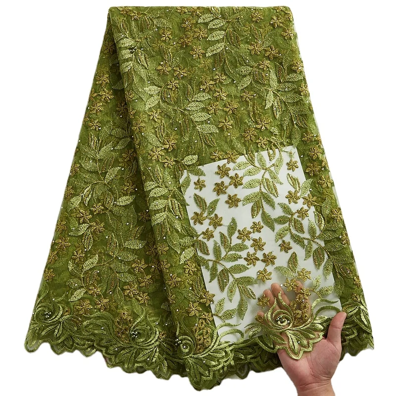 

Nigerian Buy Dress Fabrics High Quality Tulle African Fabric Cheap Laces Material Women African French Lace Fabric 2318, As picture