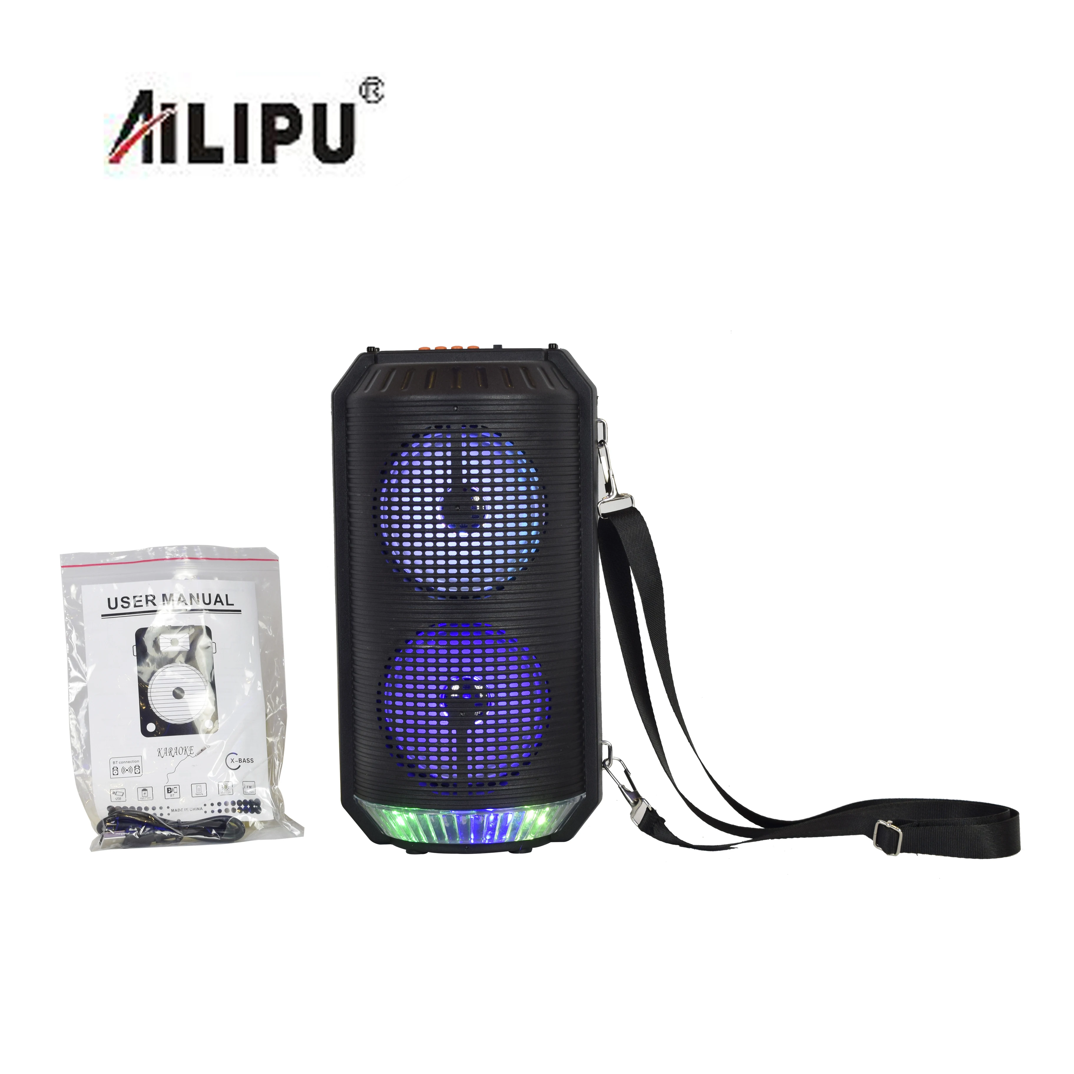 

2021 private moudle double 4 inch Mini Portable rechargable outdoor Speaker with dunamic light