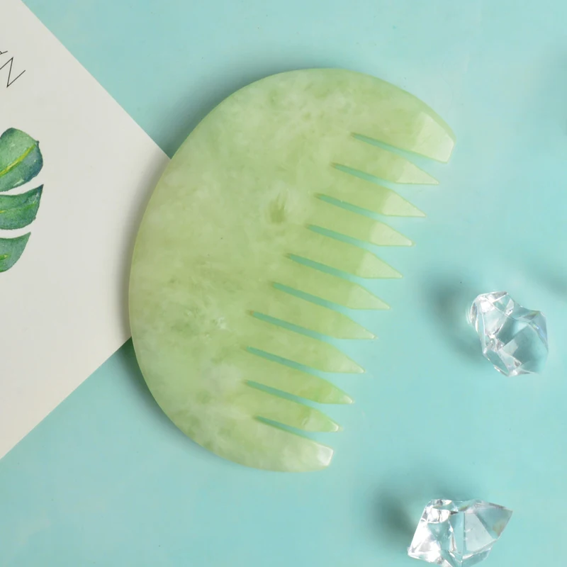 

Emerald comb Amazon best seller wholesale high quality natural emerald green Gua Sha Massgae, Milky green