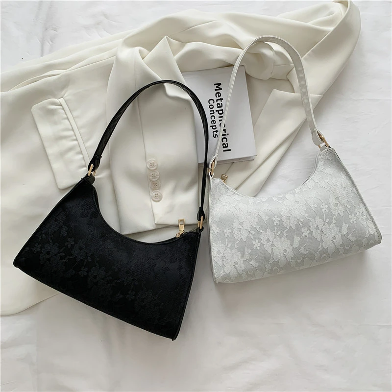 

2021 summer new shoulder bags simple handbags trendy knitted lace underarm bags for women, Customizable
