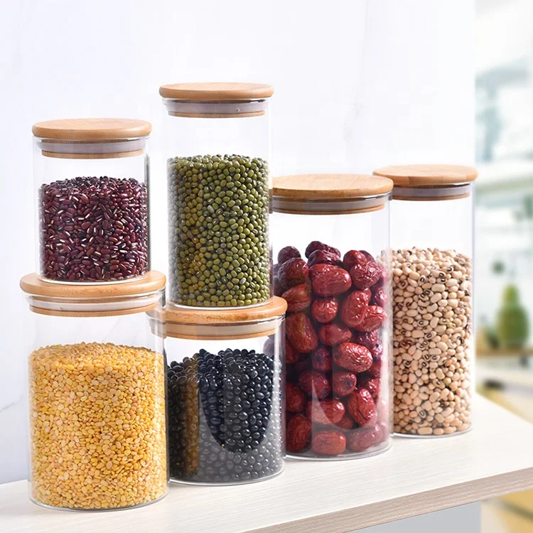 

Eco Friendly Borosilicate Glass Storage Jars With Lid Food Kitchen Glass Jar, Transparent