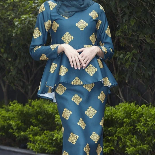 

FREE SHIPPING 2020 Malaysia Modern Pure Color Islamic Women Dresses Muslim Clothing Islamic Women Dresses Baju Kurung For Ladies, Black, blue, red, green.