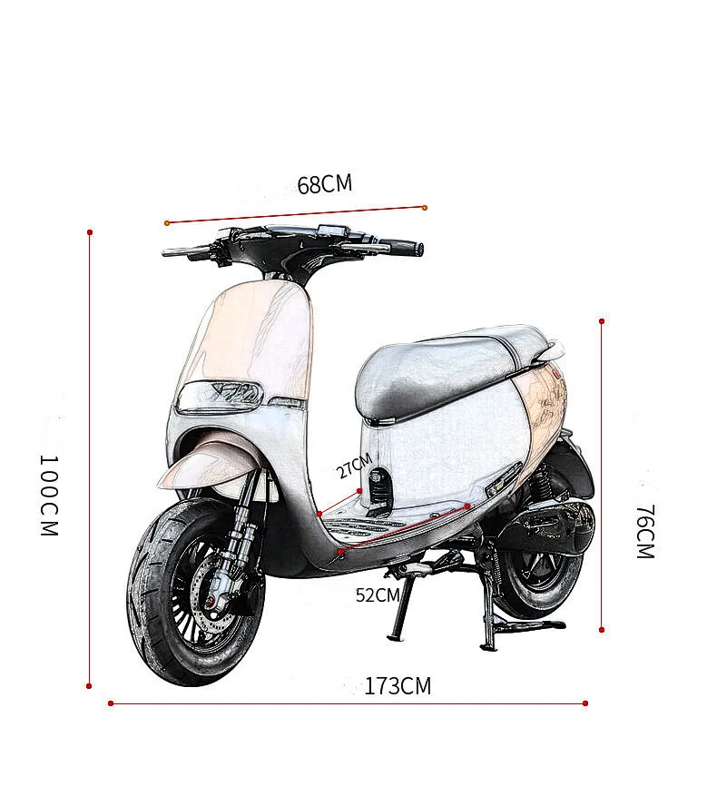 

Adult Motorcycle Mobility Scooter Vespa 72V long Distance 2 seats Electric Scooters