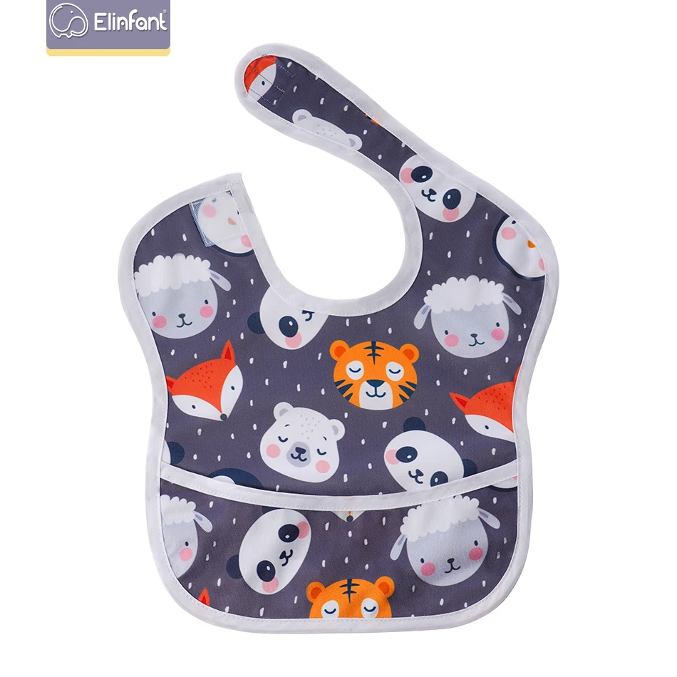 

Elinfant wholesale custom baby waterproof bibs reusable baby bibs drool washable baby feeding bibs for girls and boy