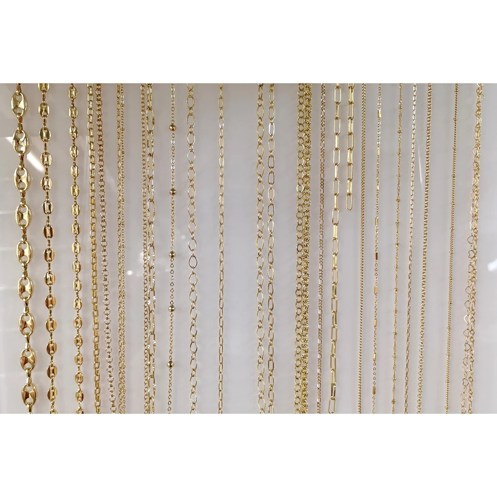 

high quality factory price variety styles electroplated gold chains 925 sterling silver chain for necklace jewelry making diy, As picture shows