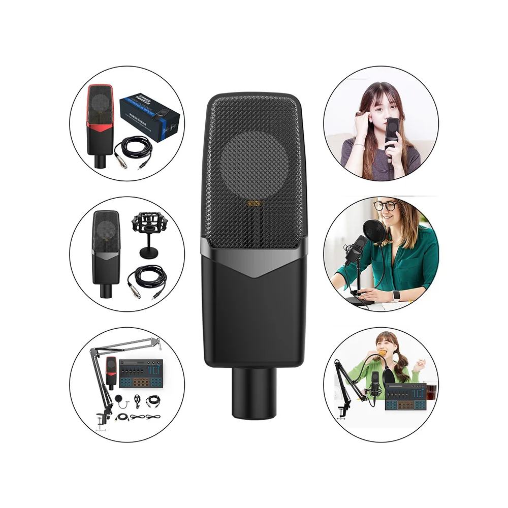 

Live Broadcasting Studio 3.5 mm Audio Interface Meeting Teaching Singing Wired Recording Condenser Mic Mike Microphone