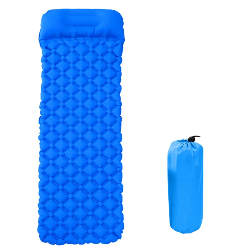 

Hiking Travel Mattress Foldable Ultralight Cushion Sleeping Air Pad With Pillow Inflatable Camping Mat, 5 color
