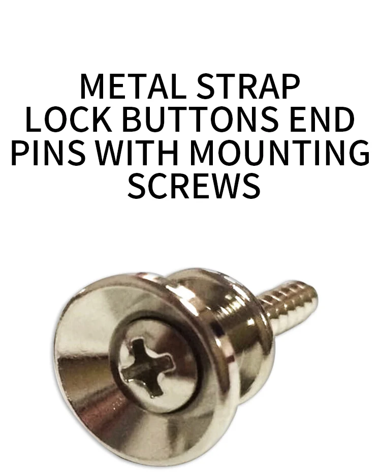 Metal Strap Lock Buttons End Pins With Mounting Screws