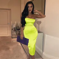 

Neon Dress High Elastic Satin Open Back Strap Club Outfits Ball Gowns And Cocktail Dresses