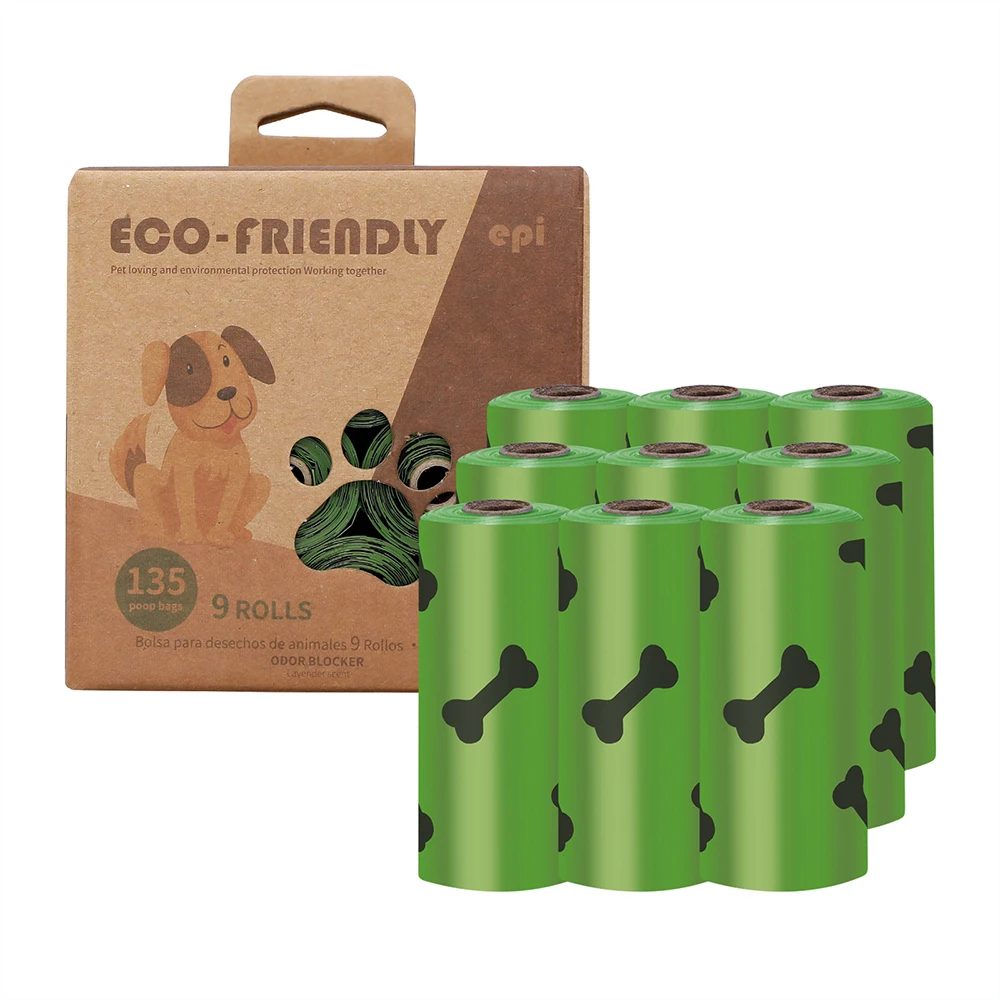 Disposable From Cornstarch Biodegradable Compostable Custom Plastic Doggy Poop Bag  for Dog Waste