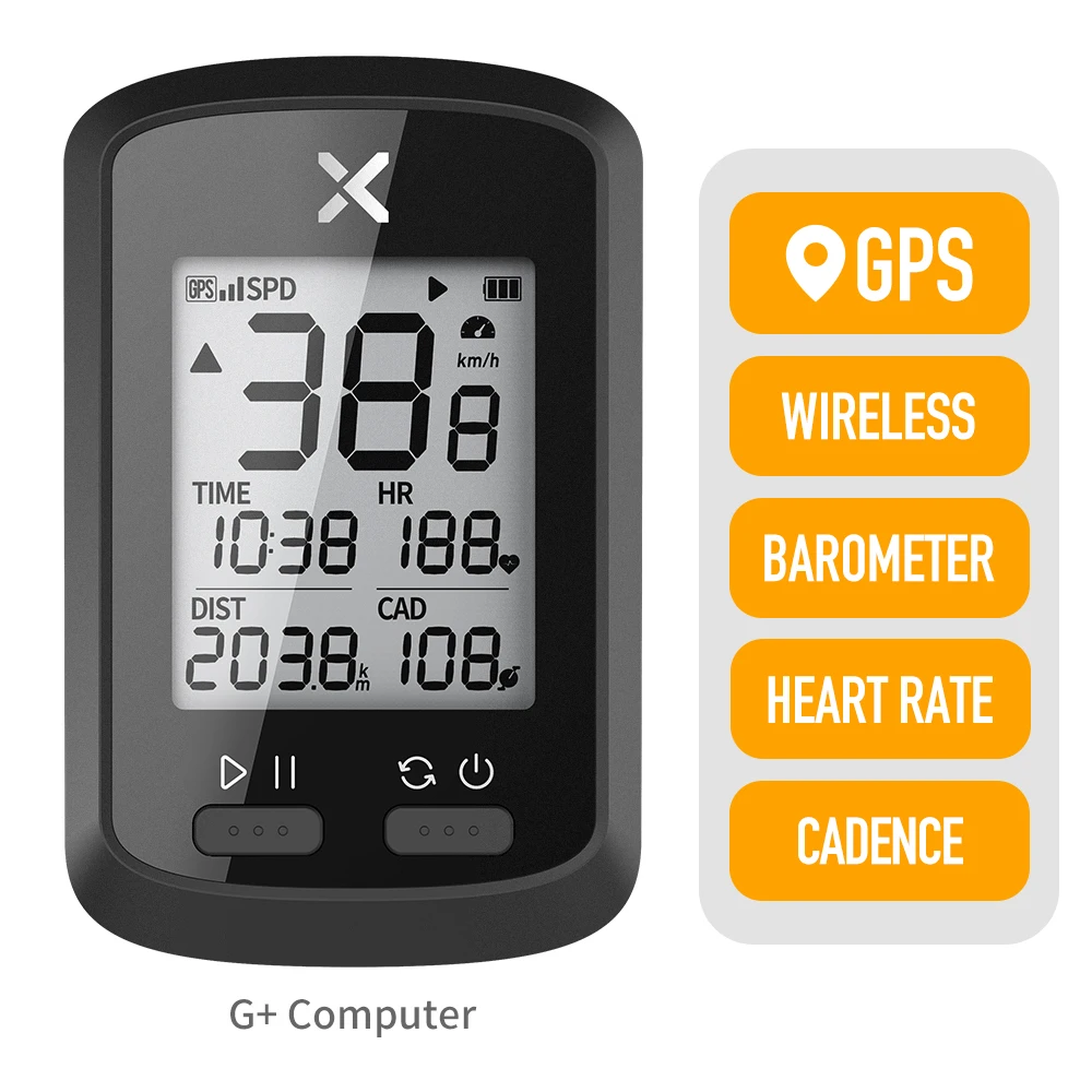 

Xoss G G+ Road Bicycle Stopwatch Wireless GPS E-bike MTB Bike Cycle Odometer Lcd Screen Digital Cateye Speedometer Bike Computer, Black