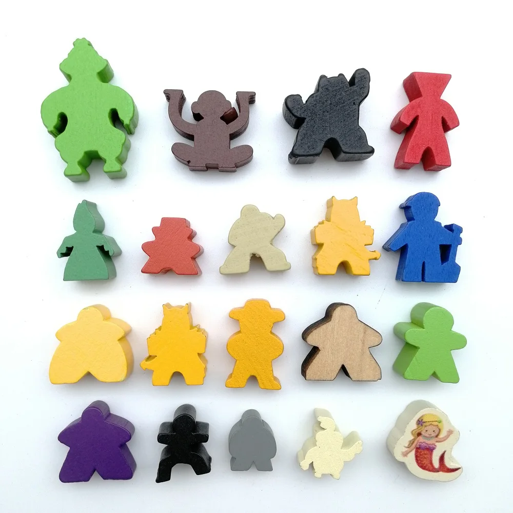 Custom Shape Design Wooden Figures Timber Miniatures Player Meeples Buy Wooden Pieces,Player