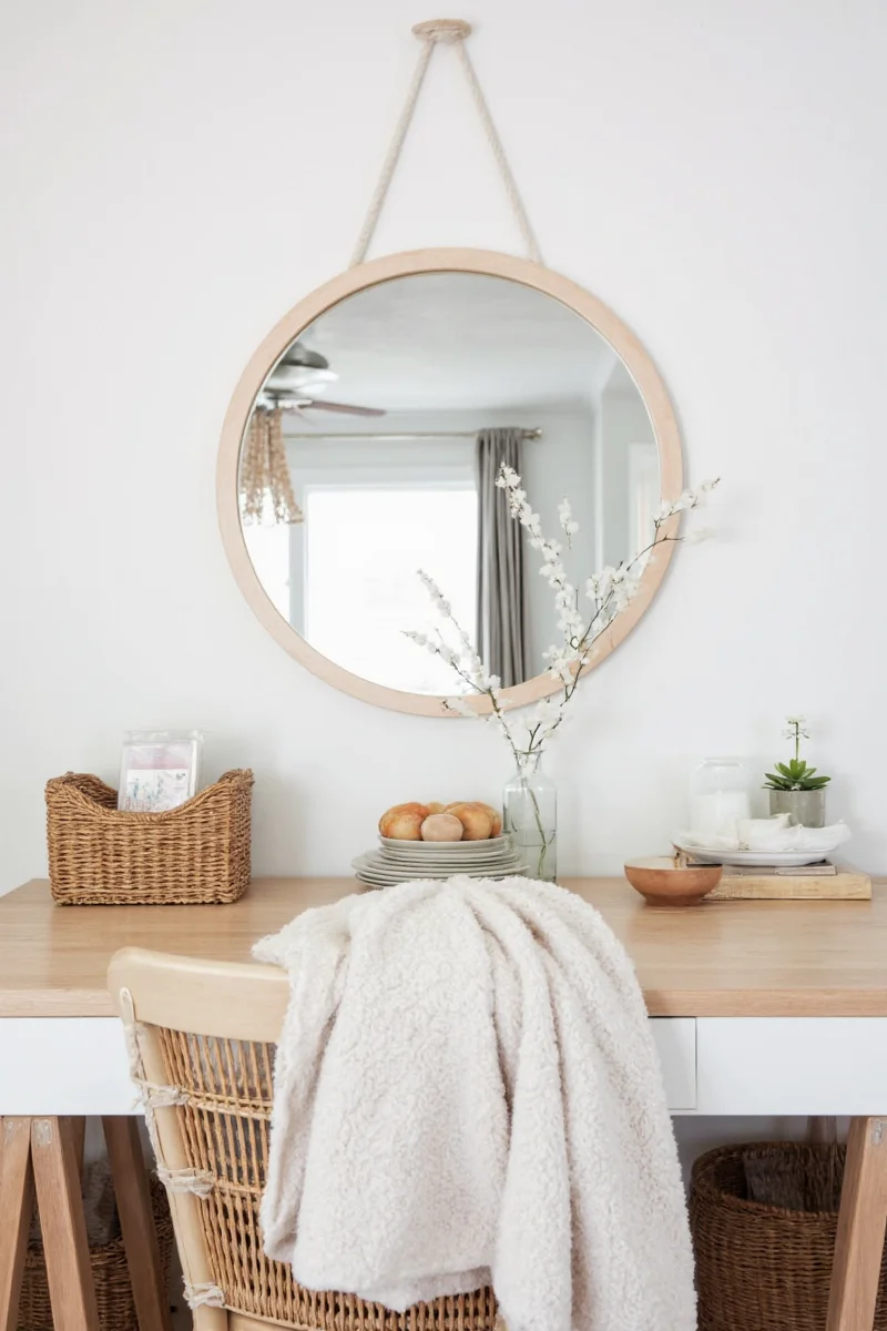 Comparison chart of different round wooden mirrors