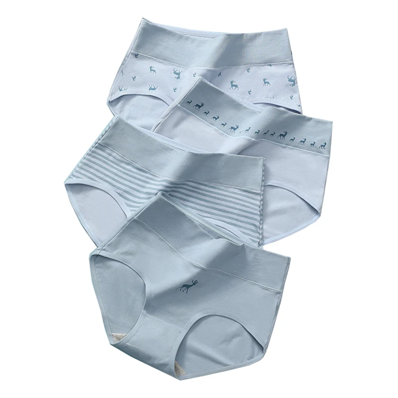 

Fashion High Waist Slimming Women's Panties Breathable Cotton Underwear Lovely Print Seamless Briefs Female Lingerie Wholesale