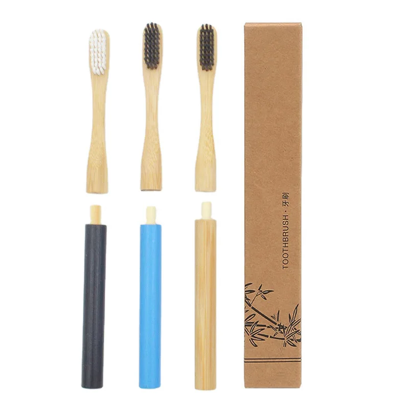 

Eco-friendly Replaceable handle Toothbrush Degradable Bamboo Toothbrush Replacement Heads, Customized color