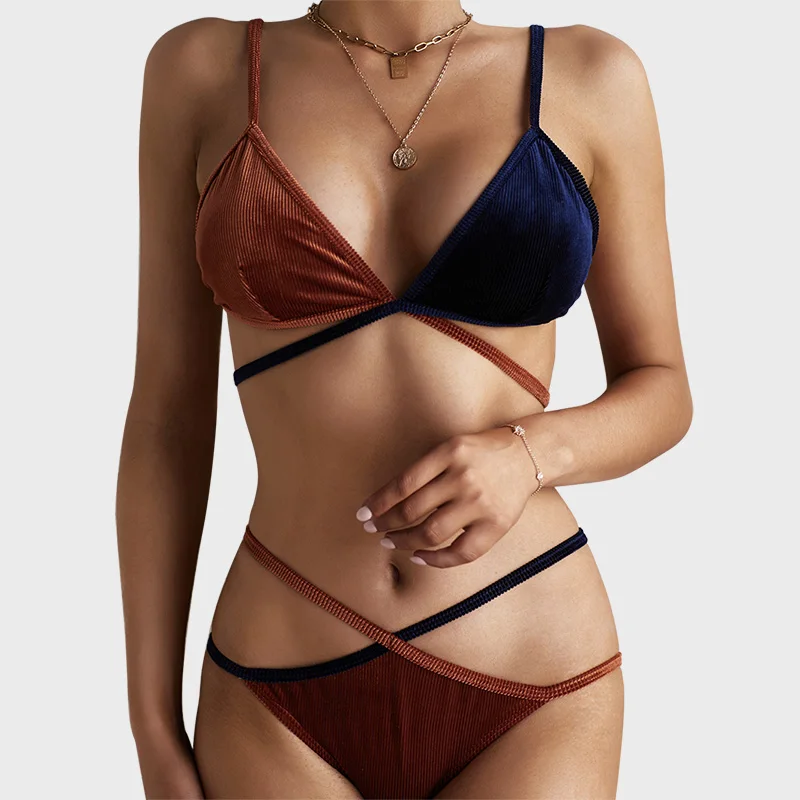 

Maxnegio velvet bikini set bikini split