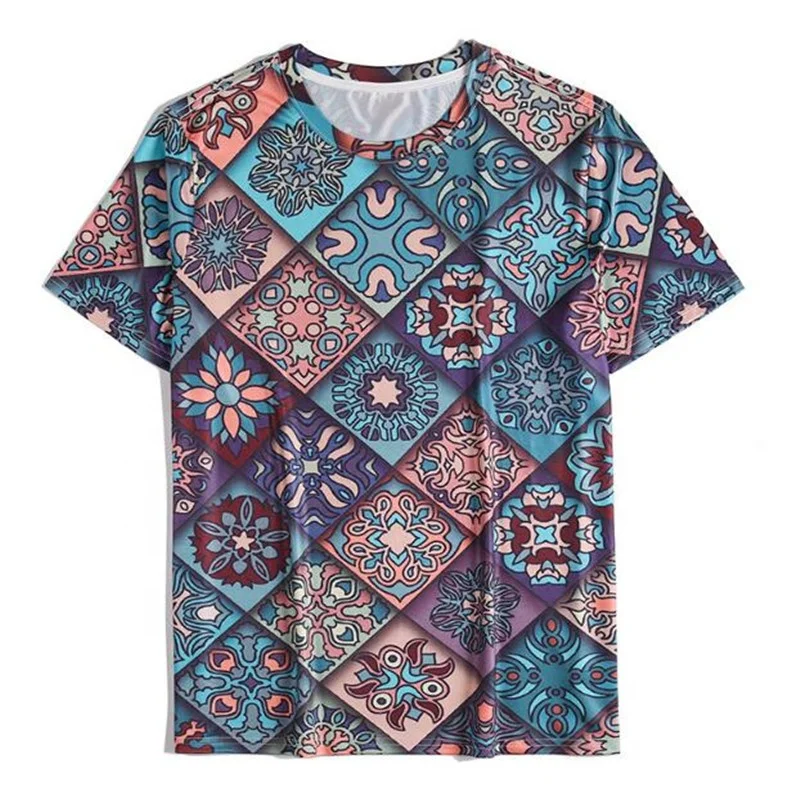 

Hot Selling 3D Printed Patchwork Men's T-shirts