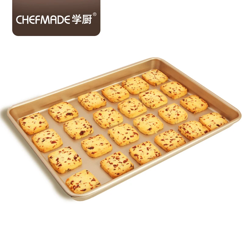 

CHEFMADE Wholesale Durable Shallow Rectangular Non Stick Baking Sheet Pans Cookie Sheet, Champagne gold