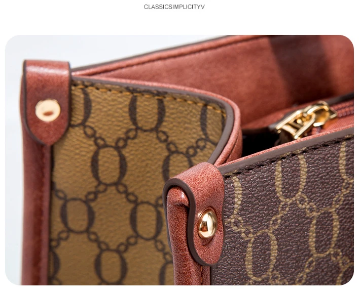 

Hot Selling Fashion Design Ladies Shoulder Leather Handbag Women Tote Bags tote bags luxury bag 2022 women handbags, Brown, white