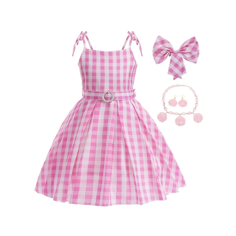 

2023 New Arrival Pink Kids Girls TV Movie Costume Cosplay Dresses