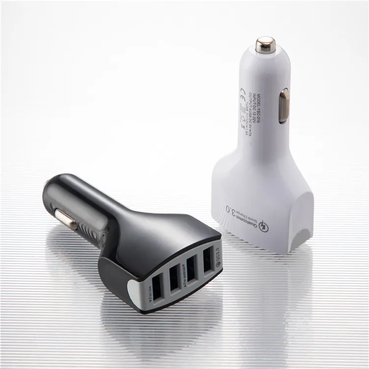 

wholesale universal intelligent 4 usb ports qc3.0 fast mobile 3A phone car charger