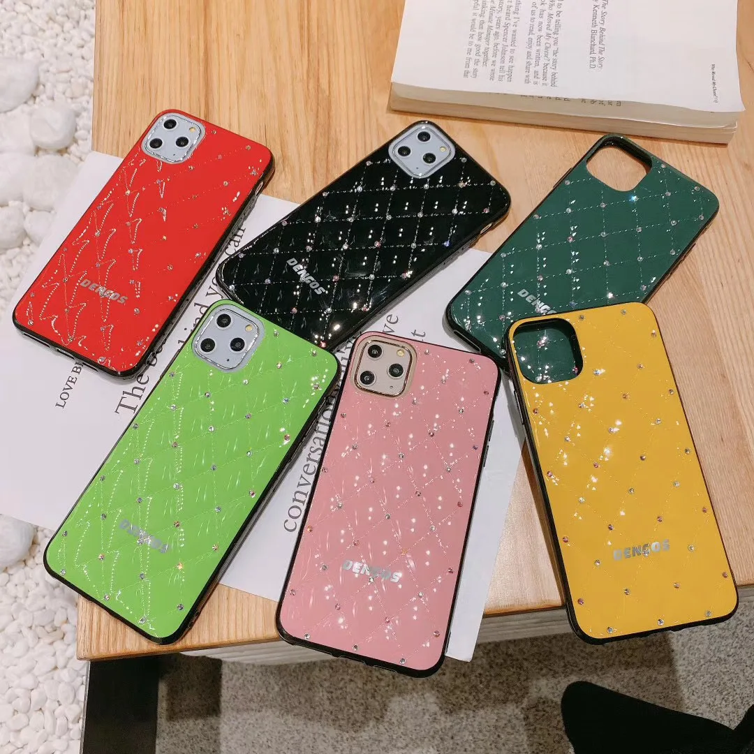 

full-coverage diamond design silicone phone case for iphone 11, Red/black/dark green/light green/pink/yello