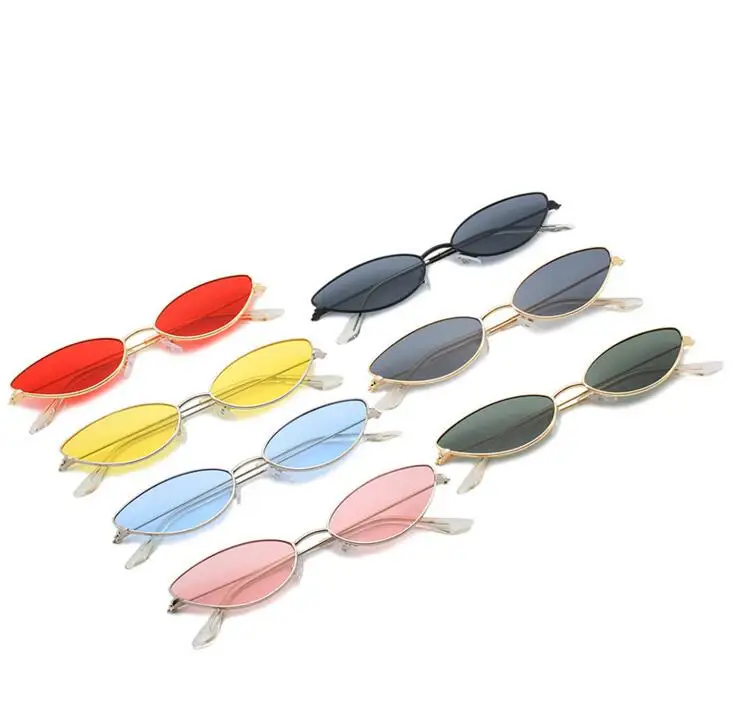 

WIIPU 2020 New Vintage Cat Eye Sunglasses Women Small Triangle Sun Glasses Fashion Color Lenses Female Glasses Metal Frame UV400