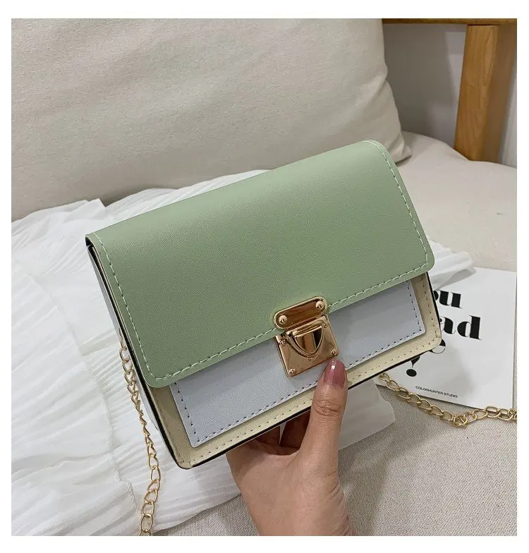 

Summer new small bag women's fashion fashion Korean 2020 new plug lock chain slung small square bag, Customizable