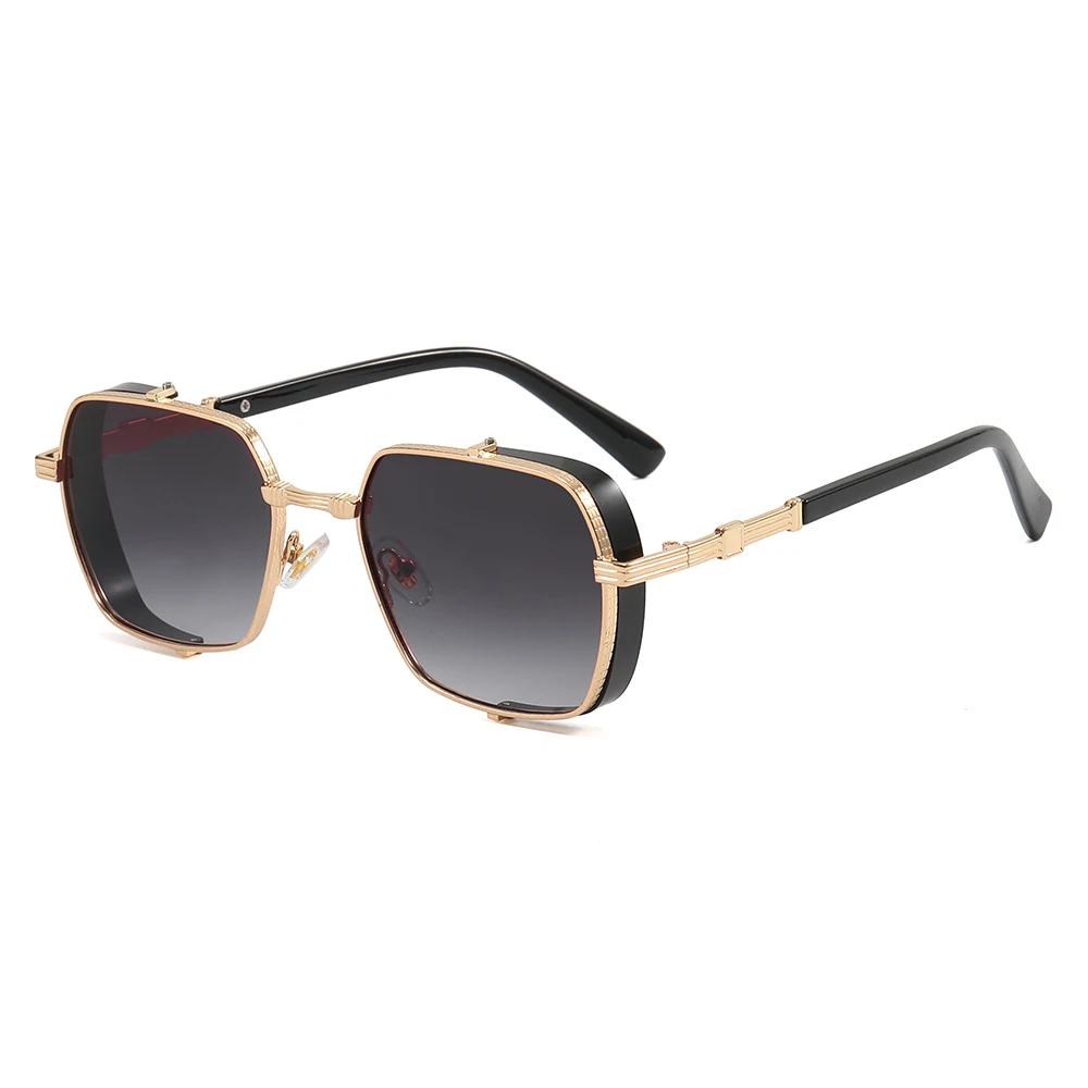 

Superhot Eyewear 26161 Fashion 2022 Men Sun glasses UV400 Steampunk Gradient Square Metal Shades Sunglasses