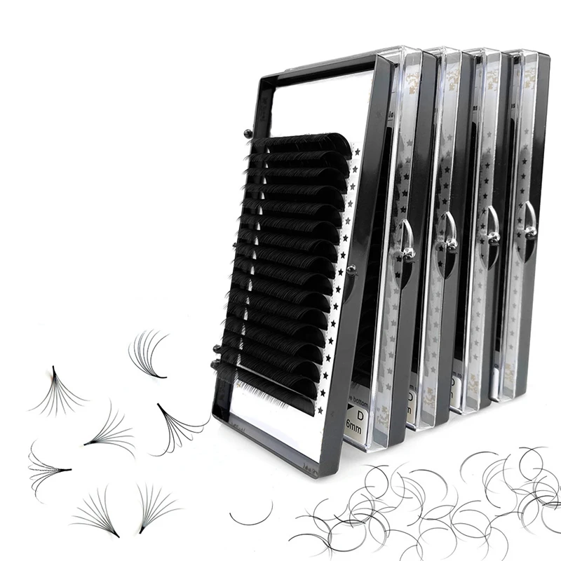 

premade lashextensions trays vendor eye lashs extensions korea eyelashes extension professional private label, Black
