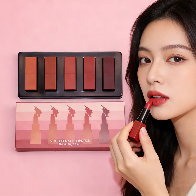 Vegan Matte Lip Gloss Lipstick Private Label Make up Velvet Matte Lipstick