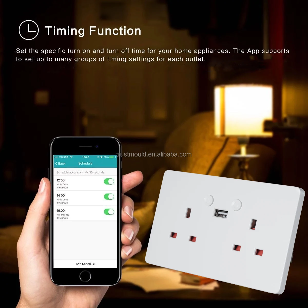 Wifi Uk Wall Socket,Uk Standard Remote Control Smart Wall Socket Uk ...