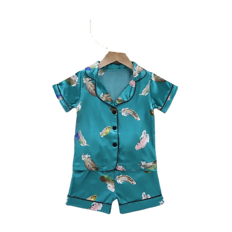 

Korean children's home wear summer short-sleeved pajamas set