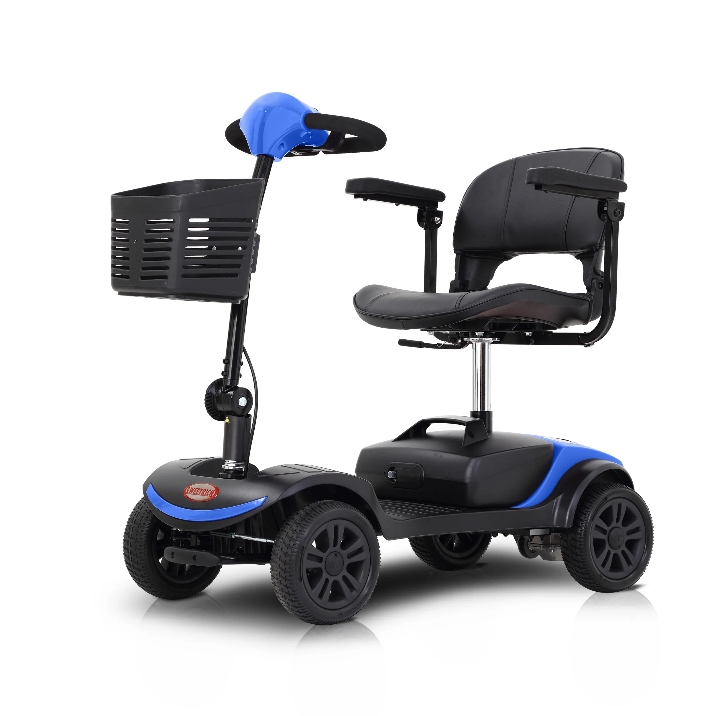 

China folding four wheel outdoor mobility scooter in USA warehouse for disabled and old people, Red , blue, or customized