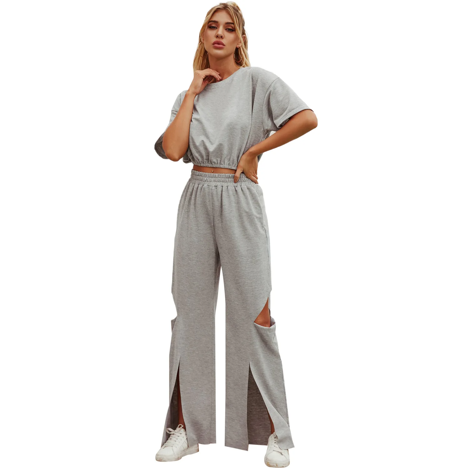 

Sell Well New Type Hole Loose Wide Legs Casual Pants Casual For Ladies