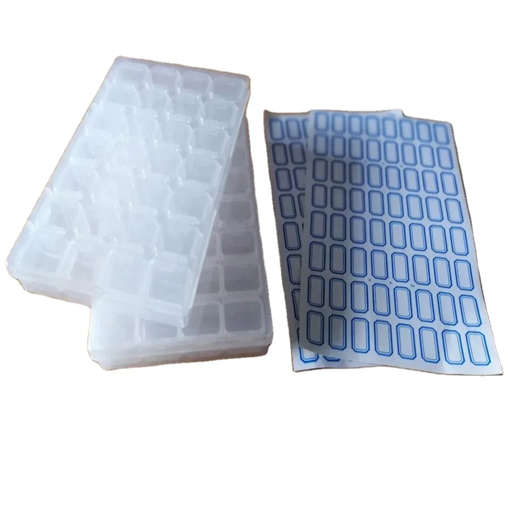 

wholesale 2pcs set 28 grid diamond painting box with 2 sticker sheet