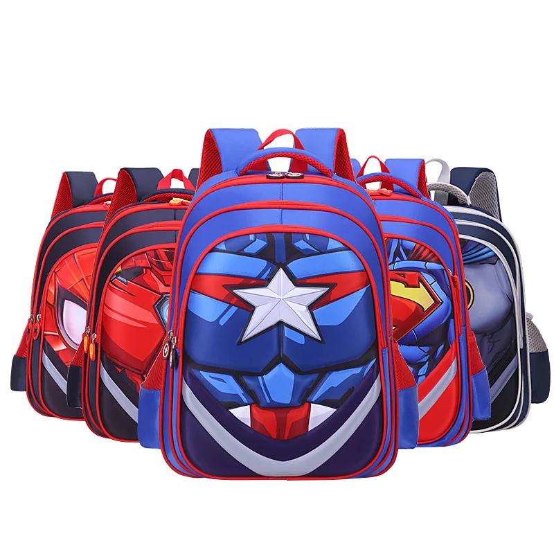 

New muscle pupil schoolbag children cartoon 1-3-6 grade boys ridge backpacks manufacturers wholesale