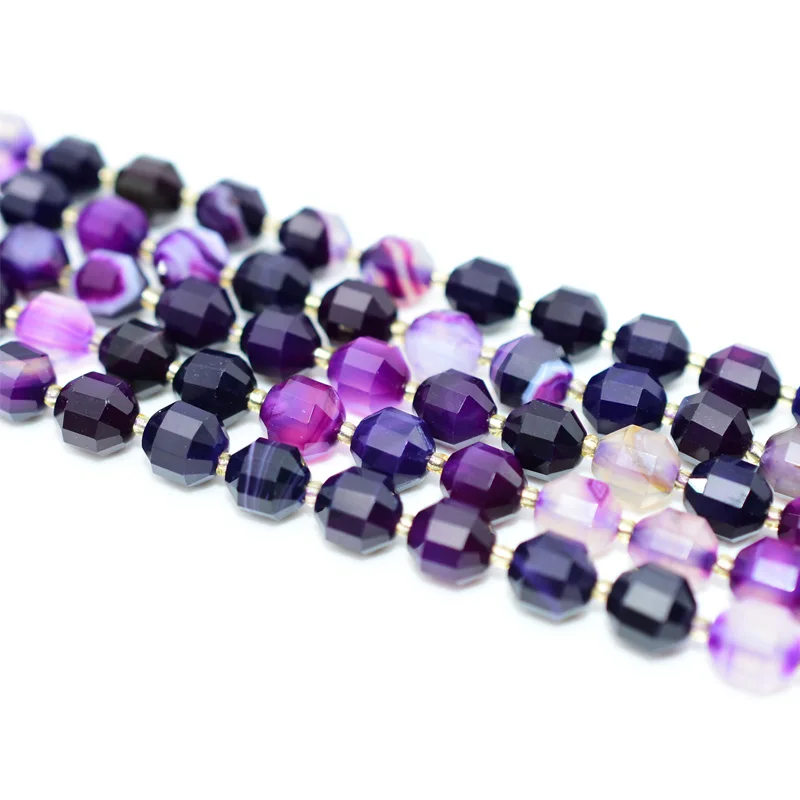 

Trade Insurance  Bucket Shaped 6 Colors Purple Striped Agate Loose Beads