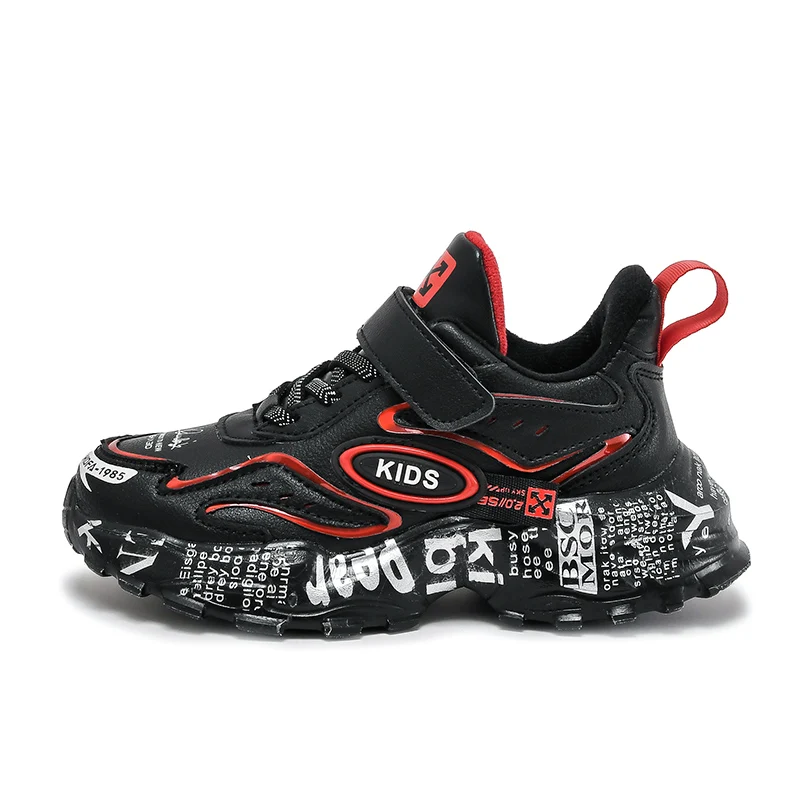 

Factory supply attractive price kids shoes winter boys shoes kids, Black/red