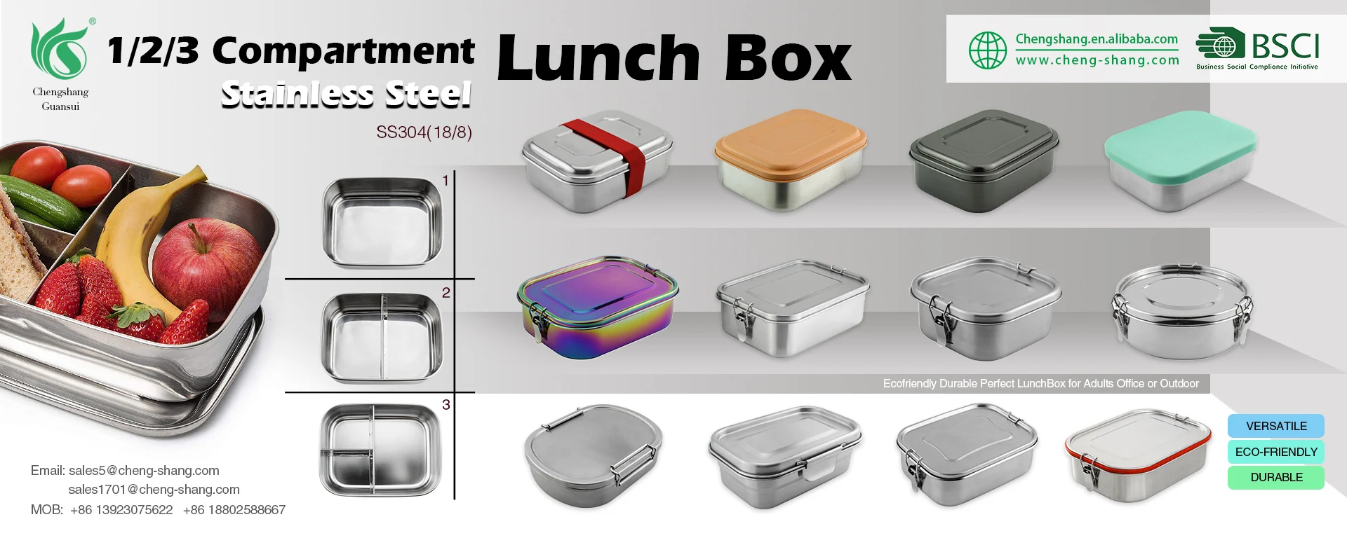 Children & Adults For School Work Stainless Steel Lunch Box,Divider And
