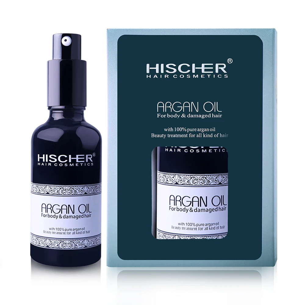 

Hischer popular hair care cosmetics 100% pure argan oil for body and damaged hair
