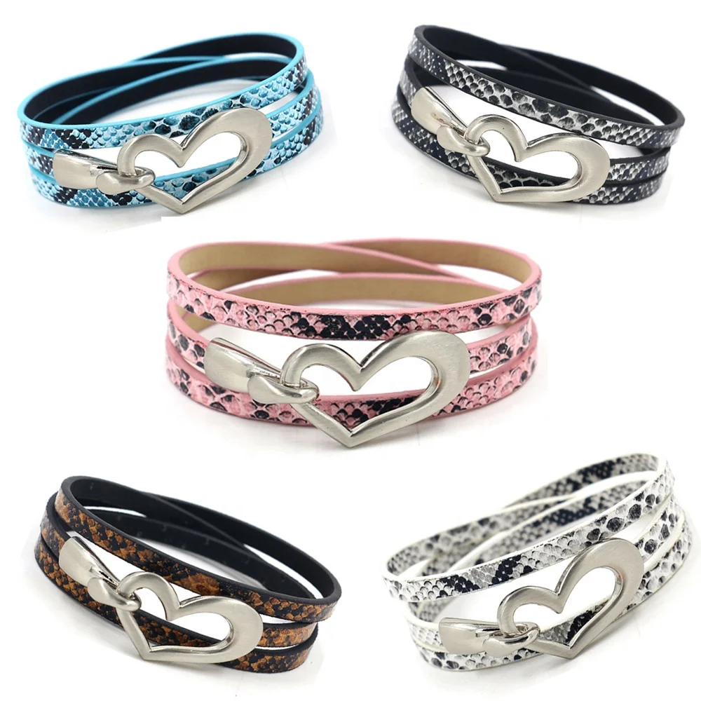 

Fashion Accessories Heart Shape Leather Wrist Strap Adjustable Bracelet For Women Gift, Many colors, as your requests