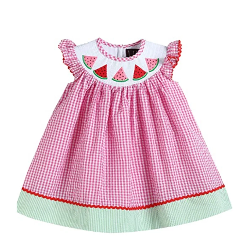 Cute Fruit Printed Baby Beach Dresses - fgy9023
