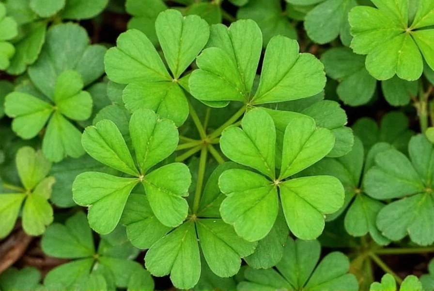 Dutch clover used as ground cover between garden plants