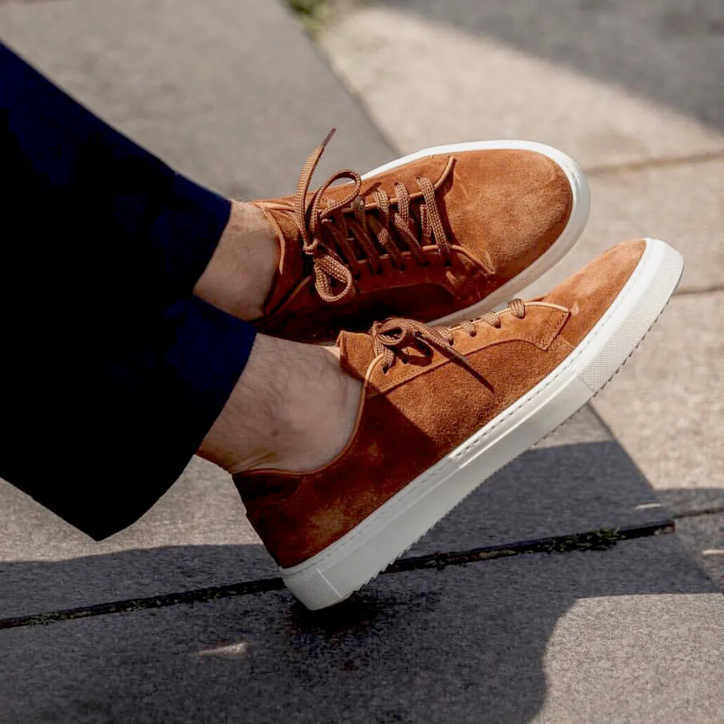 

custom fashion suede genuine leather walking flat sport sneakers skateboarding casual shoes for men